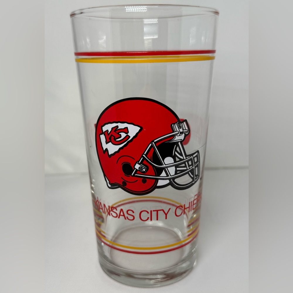 Kansas City Chiefs Red and Yellow Glass Tumbler